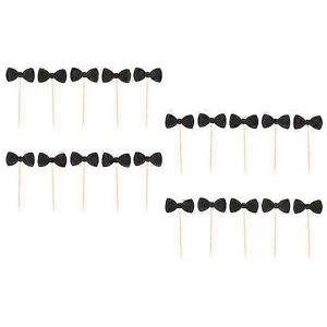 Unbranded x 20pcs Glitter Paper Bow Tie Cake Toppers for Birthday Party Black Unbranded x 20pcs Glitter Paper Bow Tie Cake Toppers for Birthday Party Black