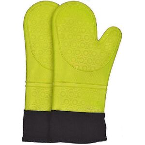 Unbranded Green Double Silicone Oven Mitts Heat Resistant Up To 500 Degrees, Extra Long Si Unbranded Green Double Silicone Oven Mitts Heat Resistant Up To 500 Degrees, Extra Long Si