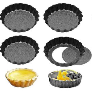 Unbranded Non-stick rippled tart pans with removable bottom, set of 4 Unbranded Non-stick rippled tart pans with removable bottom, set of 4