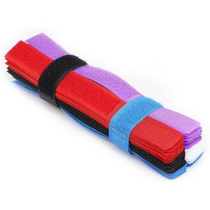 Kikidex (As show, One size) 50pcs Colourful Reusable Fastening Wire Cable Ties Organizer Kikidex (As show, One size) 50pcs Colourful Reusable Fastening Wire Cable Ties Organizer