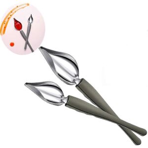 Unbranded Set of 2 stainless steel multi-purpose culinary drawing spoons Unbranded Set of 2 stainless steel multi-purpose culinary drawing spoons