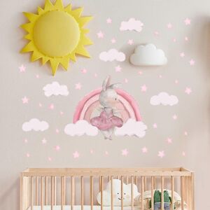 Kikidex (As show, One size) Rainbows Wall Decal, Rainbow Stickers Rabbit Wall Decor Peel Kikidex (As show, One size) Rainbows Wall Decal, Rainbow Stickers Rabbit Wall Decor Peel