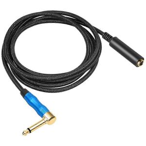 Unbranded 6.35mm Right Angle TRS Male to Female Stereo Audio Cable, Extension Cable for Gu Unbranded 6.35mm Right Angle TRS Male to Female Stereo Audio Cable, Extension Cable for Gu