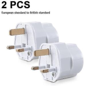 Unbranded (White) 2x Travel Adapter for England - EU Travel Power Adapter to Plug - Travel Unbranded (White) 2x Travel Adapter for England - EU Travel Power Adapter to Plug - Travel