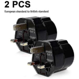 Unbranded (Black) 2x Travel Adapter for England - EU Travel Power Adapter to Plug - Travel Unbranded (Black) 2x Travel Adapter for England - EU Travel Power Adapter to Plug - Travel