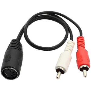 Unbranded 5-pin DIN to RCA audio cable, 5-pin female DIN to 2 male RCA audio cable (30 cm) Unbranded 5-pin DIN to RCA audio cable, 5-pin female DIN to 2 male RCA audio cable (30 cm)