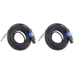 Unbranded Pack of 2 x 15.2m Speakon speaker cables to 6.35mm male, 12 AWG gauge, audio amp Unbranded Pack of 2 x 15.2m Speakon speaker cables to 6.35mm male, 12 AWG gauge, audio amp