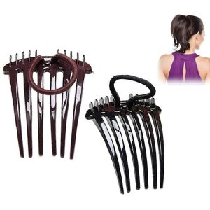 Unbranded (2 pieces - Black and brown) Headband Comb, Headband Comb with Elastic Band, Twi Unbranded (2 pieces - Black and brown) Headband Comb, Headband Comb with Elastic Band, Twi