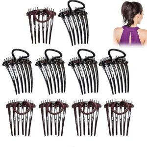 Unbranded (10 pieces - Black and brown) Headband Comb, Headband Comb with Elastic Band, Tw Unbranded (10 pieces - Black and brown) Headband Comb, Headband Comb with Elastic Band, Tw