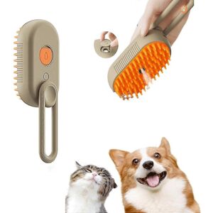 Unbranded (Coffee) Cat steam brush, electric steam cat hair brush, 3-in-1 jet massage cat Unbranded (Coffee) Cat steam brush, electric steam cat hair brush, 3-in-1 jet massage cat