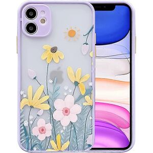 Kikidex (As show, One size) Compatible for iPhone 11 Case for Clear Flower Frosted PC Ba Kikidex (As show, One size) Compatible for iPhone 11 Case for Clear Flower Frosted PC Ba