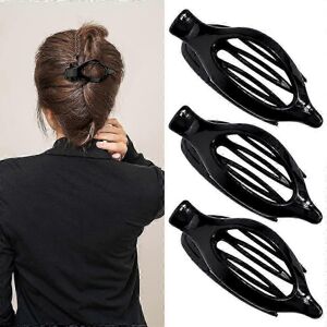 Unbranded Set of 3 black duckbill-shaped hair clips Unbranded Set of 3 black duckbill-shaped hair clips