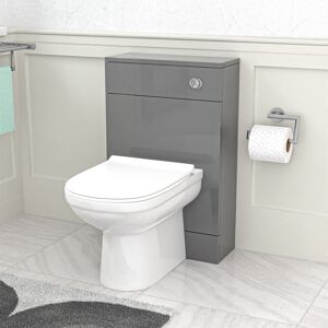 Nes Home Modern 500mm Back To Wall Toilet with WC Bathroom Steel Grey Nes Home Modern 500mm Back To Wall Toilet with WC Bathroom Steel Grey