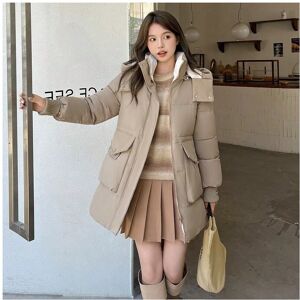 Gaatpot (咖啡, XL) Women's winter cotton coat with knitted cuffs, mid-length hooded and wa Gaatpot (咖啡, XL) Women's winter cotton coat with knitted cuffs, mid-length hooded and wa