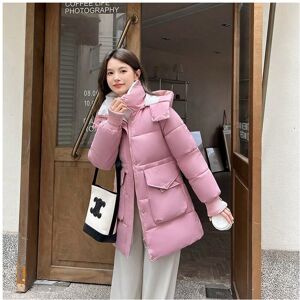 Gaatpot (粉色, XL) Women's winter cotton coat with knitted cuffs, mid-length hooded and wa Gaatpot (粉色, XL) Women's winter cotton coat with knitted cuffs, mid-length hooded and wa