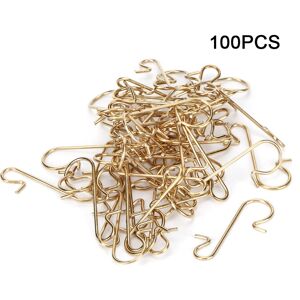 Unbranded (Gold) 100pcs S Shape Metal Hooks Gold Christmas Decoration Unbranded (Gold) 100pcs S Shape Metal Hooks Gold Christmas Decoration