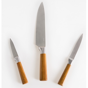 Beliani Set of 3 Knives TOCHIGI Brown Beliani Set of 3 Knives TOCHIGI Brown