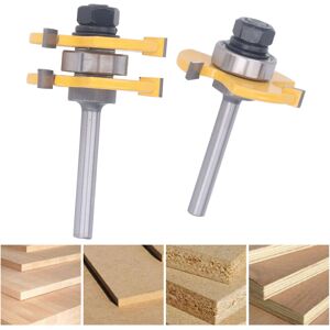 Unbranded 2Pcs Tungsten Carbide Tongue & Groove Router Bits 1/4" Shank, T-Shaped Milling T Unbranded 2Pcs Tungsten Carbide Tongue & Groove Router Bits 1/4" Shank, T-Shaped Milling T