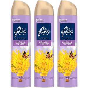 3 x Glade Aerosol Air Freshener 300ml - Blooming Flowers 3 x Glade Aerosol Air Freshener 300ml - Blooming Flowers