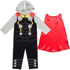 Marvel Avengers Thor Toddler Boys Zip Up Cosplay Coverall and Cape 4T Marvel Avengers Thor Toddler Boys Zip Up Cosplay Coverall and Cape 4T