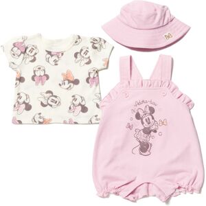Disney Minnie Mouse Infant Baby Girls French Terry Short Overalls T-Shirt and Ha Disney Minnie Mouse Infant Baby Girls French Terry Short Overalls T-Shirt and Ha