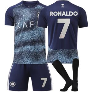 Unbranded (24(130-140CM)) Black Nassr Sport Socks Get Free Print #7 Ronaldo Blue T-shirt & Unbranded (24(130-140CM)) Black Nassr Sport Socks Get Free Print #7 Ronaldo Blue T-shirt &