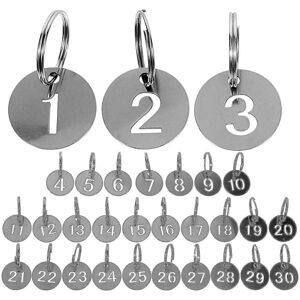 Unbranded Numbered Stainless Steel Tags Set of 30, 1-30 ID Keychains, Metal Identification Unbranded Numbered Stainless Steel Tags Set of 30, 1-30 ID Keychains, Metal Identification