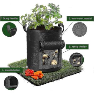 Unbranded Set of 5 ten-gallon potato grow bags, garden planting bag with durable handle, t Unbranded Set of 5 ten-gallon potato grow bags, garden planting bag with durable handle, t