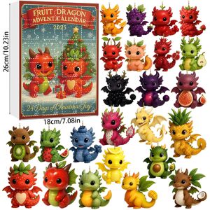 Unbranded (Fruit Dragon) Acrylic Cute Animal Christmas Advent Calendar Blind Box With 24 D Unbranded (Fruit Dragon) Acrylic Cute Animal Christmas Advent Calendar Blind Box With 24 D