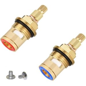 Unbranded 1/2" Brass Tap Head with Ceramic Cartridge and Screws, Red and Blue, Rustproof, Unbranded 1/2" Brass Tap Head with Ceramic Cartridge and Screws, Red and Blue, Rustproof,