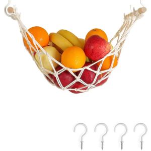Unbranded Hanging fruit hammock for kitchen, macrame fruit basket under cabinet Unbranded Hanging fruit hammock for kitchen, macrame fruit basket under cabinet