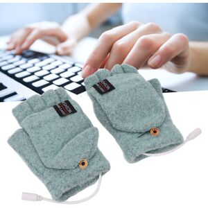 Unbranded Electric Heated Green Gloves with USB Warmth - Half Hands Design Unbranded Electric Heated Green Gloves with USB Warmth - Half Hands Design