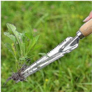 Unbranded Manual stainless steel weeder with wooden handle, 33 cm weeder, grass cutting to Unbranded Manual stainless steel weeder with wooden handle, 33 cm weeder, grass cutting to