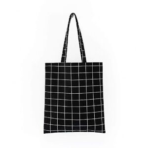 Kikidex (As show, One size) Canvas Tote Bag Cute Plaid Reusable 100% Cotton with Zipper Kikidex (As show, One size) Canvas Tote Bag Cute Plaid Reusable 100% Cotton with Zipper