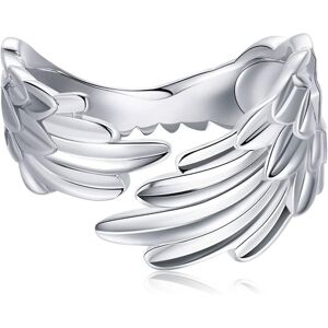 Kikidex (As show, One size) Ring with angel wings in sterling silver, adjustable size Kikidex (As show, One size) Ring with angel wings in sterling silver, adjustable size