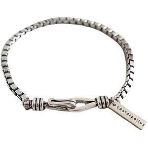 Kikidex (As show, One size) Knotted, adjustable link bracelet made of silver with a char Kikidex (As show, One size) Knotted, adjustable link bracelet made of silver with a char