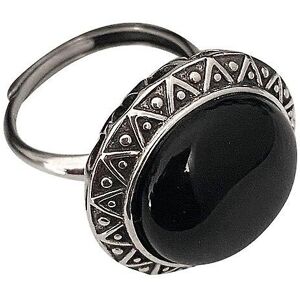 Kikidex (As show, One size) Silver women's ring, open adjustable black onyx ring Kikidex (As show, One size) Silver women's ring, open adjustable black onyx ring