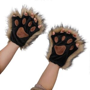 Kikidex (As show, 4) Long Fur Wolf Paws Gloves 1 Pair Animal Roleplay Furry Accessory Pu Kikidex (As show, 4) Long Fur Wolf Paws Gloves 1 Pair Animal Roleplay Furry Accessory Pu