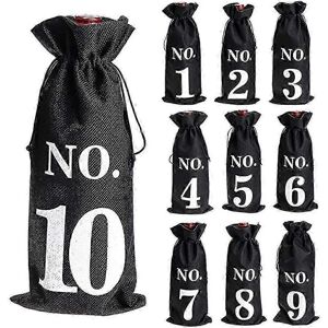Kikidex (As show, One size) 1 To 10 Burlap Wine Bags Blind Tasting Drawstring Drawstring Kikidex (As show, One size) 1 To 10 Burlap Wine Bags Blind Tasting Drawstring Drawstring