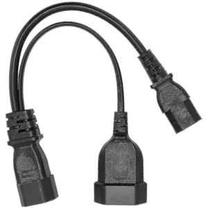 Unbranded Professional power cable IEC320 C14 to IEC320 C13 and EU, Y-splitter, 32.6 cm, 1 Unbranded Professional power cable IEC320 C14 to IEC320 C13 and EU, Y-splitter, 32.6 cm, 1