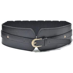 Kikidex (As show, One size) Wide women's belt, elastic belt with golden buckle Kikidex (As show, One size) Wide women's belt, elastic belt with golden buckle