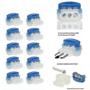 Unbranded 20-piece 3-wire electrical cable connectors, gel-filled, for outdoor garden auto Unbranded 20-piece 3-wire electrical cable connectors, gel-filled, for outdoor garden auto