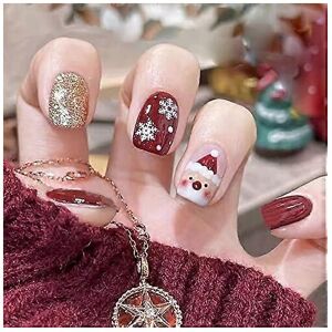 Kikidex (As show, One size) Wedity 24Pcs Christmas Tree Love Short Fake Nails Pearl Flow Kikidex (As show, One size) Wedity 24Pcs Christmas Tree Love Short Fake Nails Pearl Flow