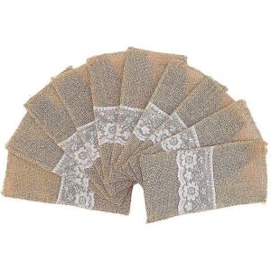 Unbranded Pack of 30 natural burlap cutlery pouches, burlap cutlery holders Unbranded Pack of 30 natural burlap cutlery pouches, burlap cutlery holders