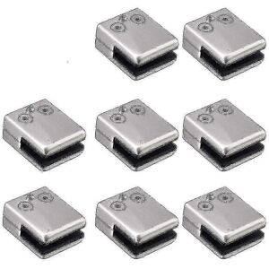Unbranded Glass Clamp, 8 Pack, Stainless Steel Square Clamp, 8-10mm, Flat Back Clamp Holde Unbranded Glass Clamp, 8 Pack, Stainless Steel Square Clamp, 8-10mm, Flat Back Clamp Holde