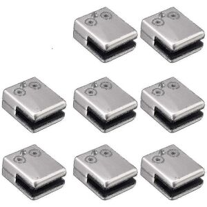 Unbranded Glass Clamp, 8 Pack, Stainless Steel Square Clamp, 6-8mm, Flat Back Clamp Holder Unbranded Glass Clamp, 8 Pack, Stainless Steel Square Clamp, 6-8mm, Flat Back Clamp Holder