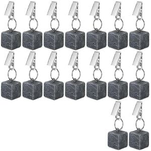 Unbranded 16 Pack Tablecloth Weights with Metal Clip, Cube Shaped Hanging Stones, Marble T Unbranded 16 Pack Tablecloth Weights with Metal Clip, Cube Shaped Hanging Stones, Marble T