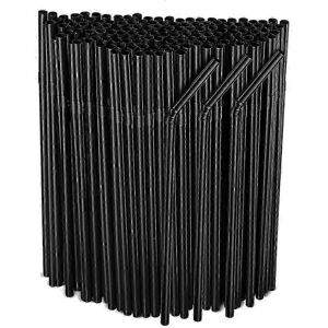 Unbranded (Black) 200 Pack Reusable Flexible Straws for Kids and Adults, Multicolored Bend Unbranded (Black) 200 Pack Reusable Flexible Straws for Kids and Adults, Multicolored Bend