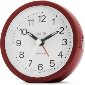 Acctim Elana Red Non-Ticking Sweep Analogue Alarm Clock 15764 Acctim Elana Red Non-Ticking Sweep Analogue Alarm Clock 15764