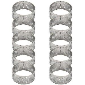 Unbranded 10pcs 4.5cm Round Stainless Steel Perforated Seamless Tart Ring Quiche Tart Mold Unbranded 10pcs 4.5cm Round Stainless Steel Perforated Seamless Tart Ring Quiche Tart Mold
